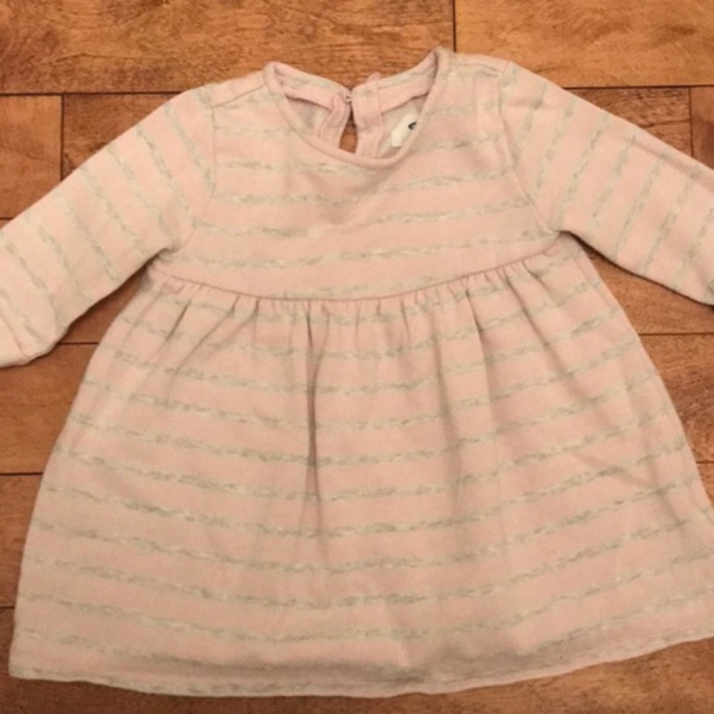 FREE! Striped Sweater Dress Baby Girl Pink Gray